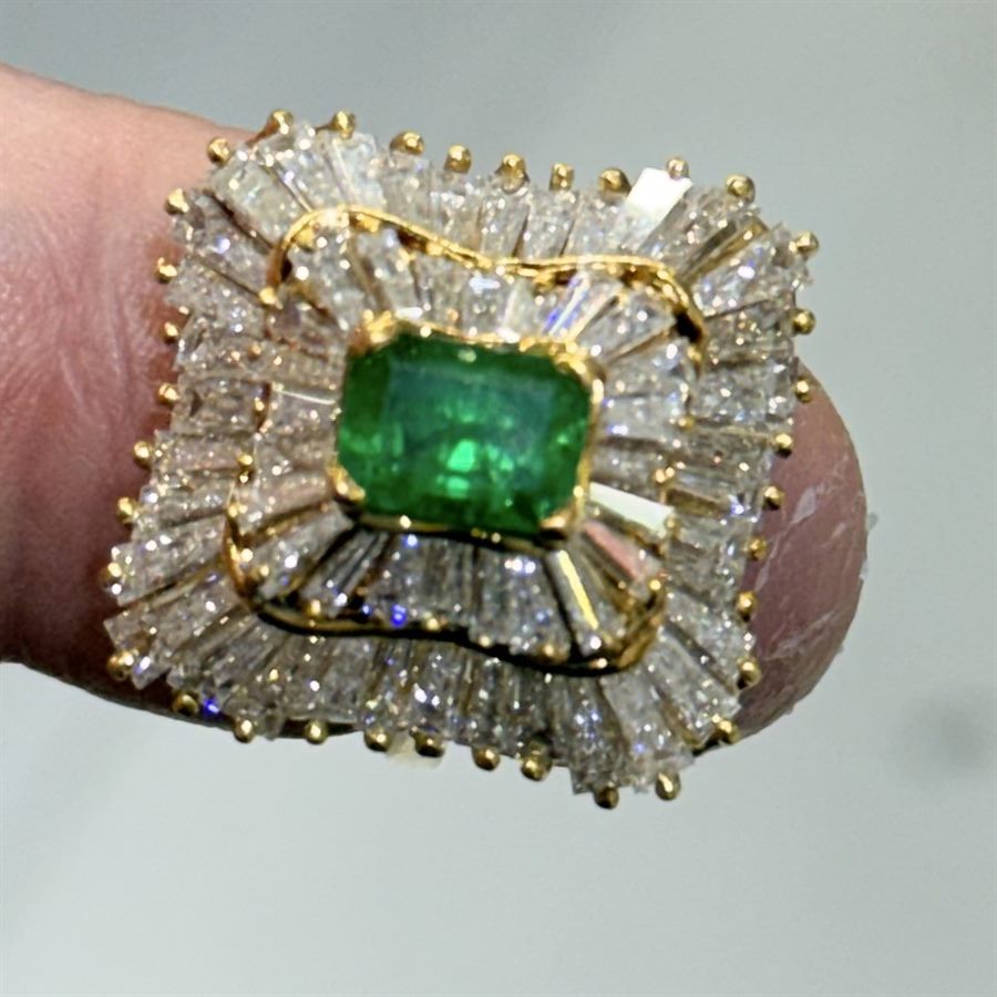 Emerald and diamond ring from the Bizak & Co. collection