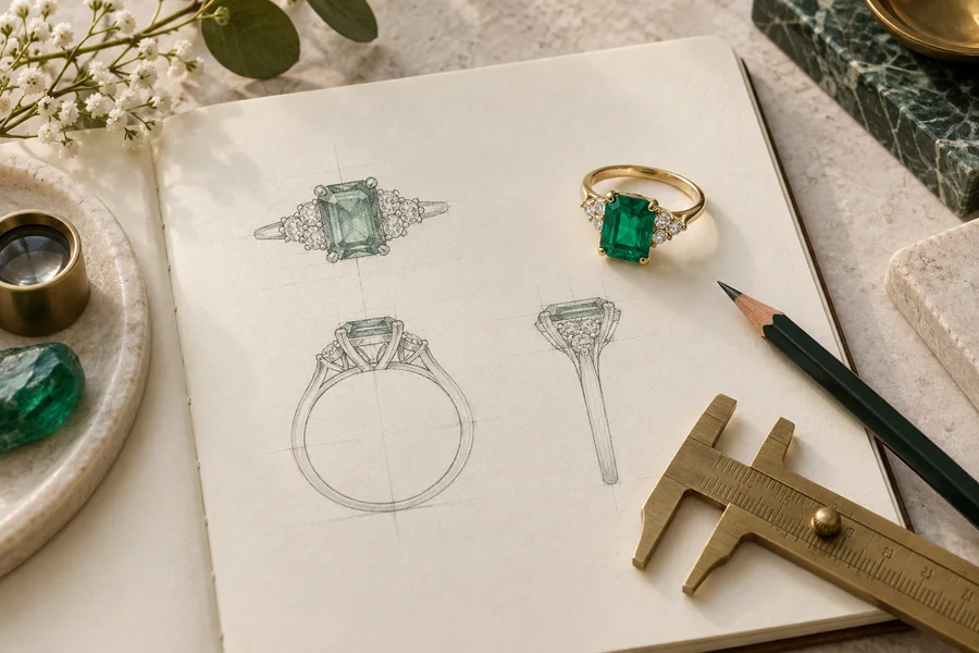 Illustrative custom jewelry design